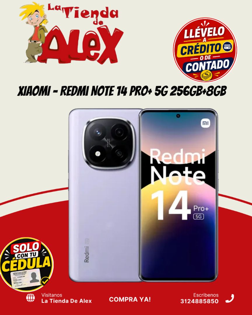 XIAOMI - Redmi Note 14 PRO+ 5G 256GB+8GB