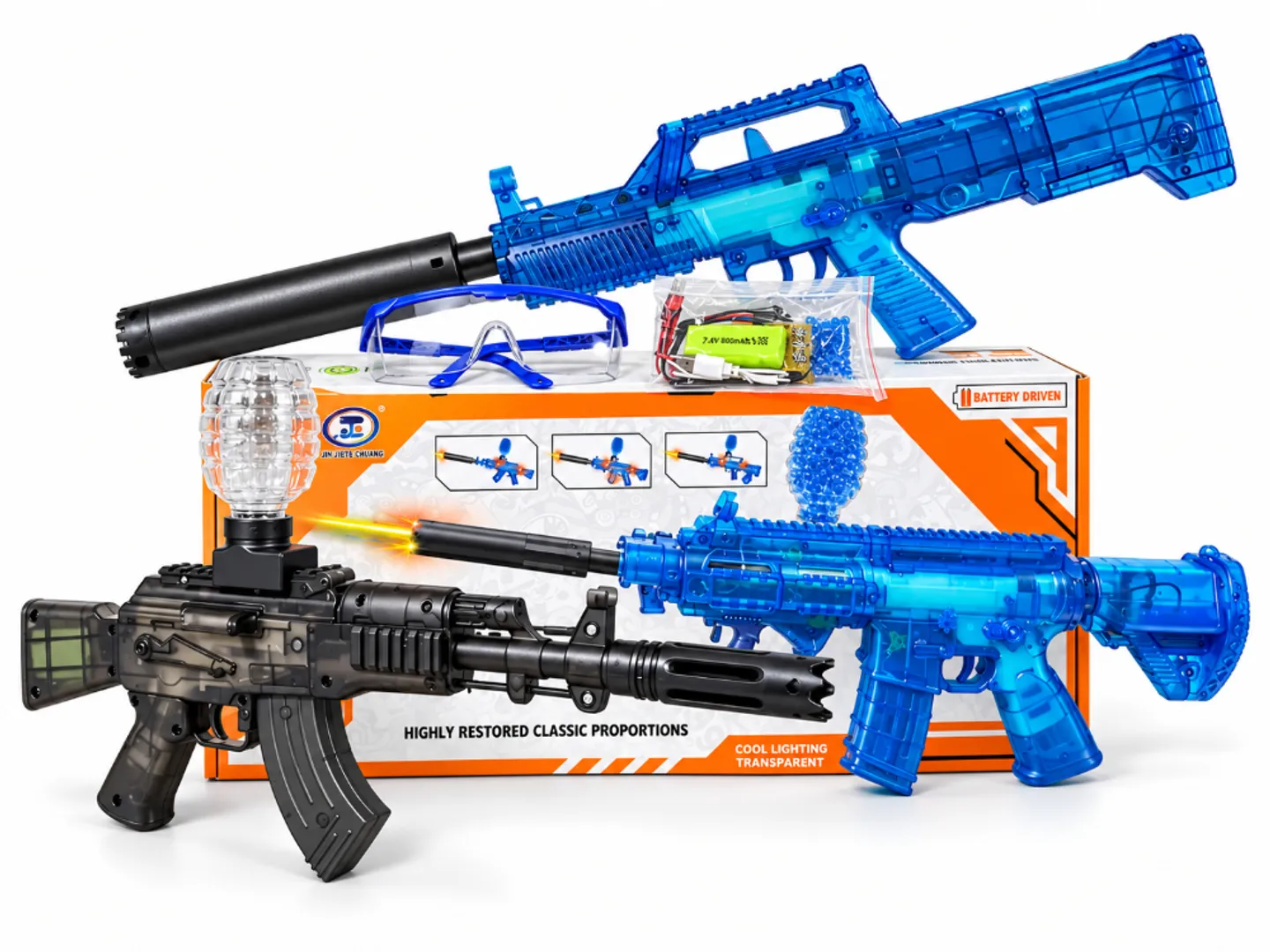 PISTOLA DE HIDROGEL RIFLES CON LUCES LED