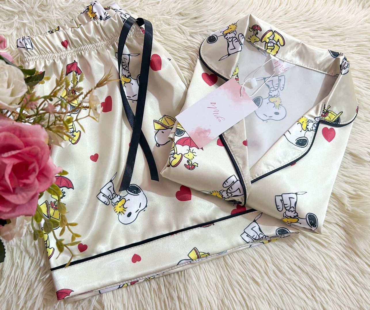 Set Snoopy Amarillo / Seda