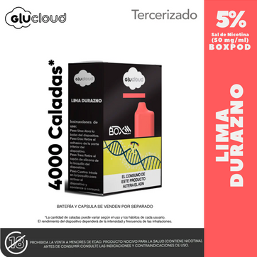 Imagen del producto Glucloud Lima Durazno Boxpod 4000 Puffs