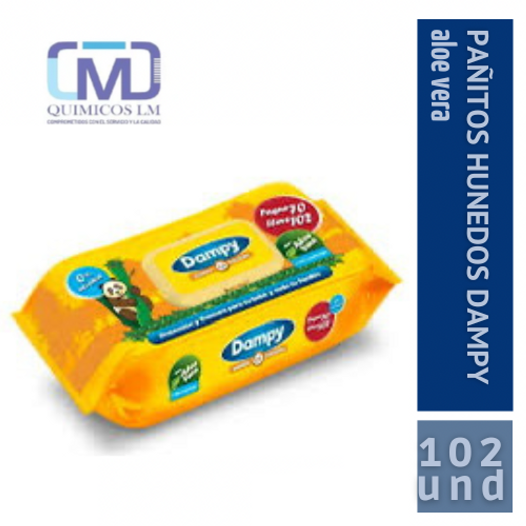 PAÑITOS HÚMEDOS DAMPY x 102UND