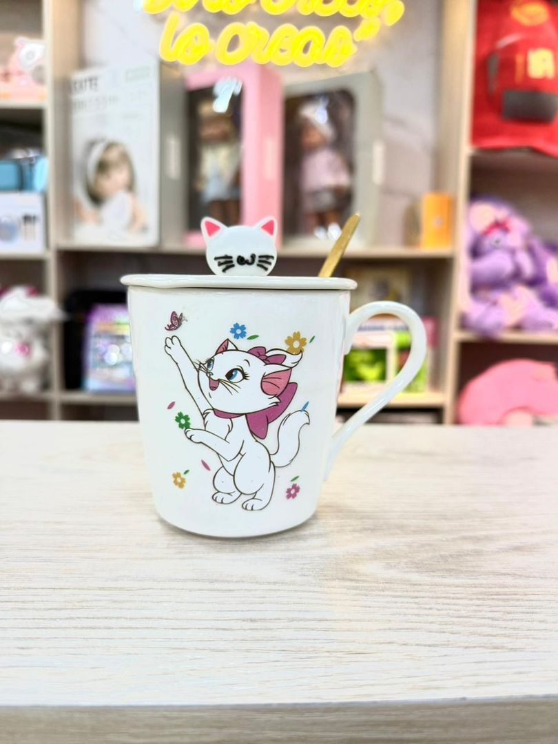MUG TAPA CERÁMICA GATA MERY