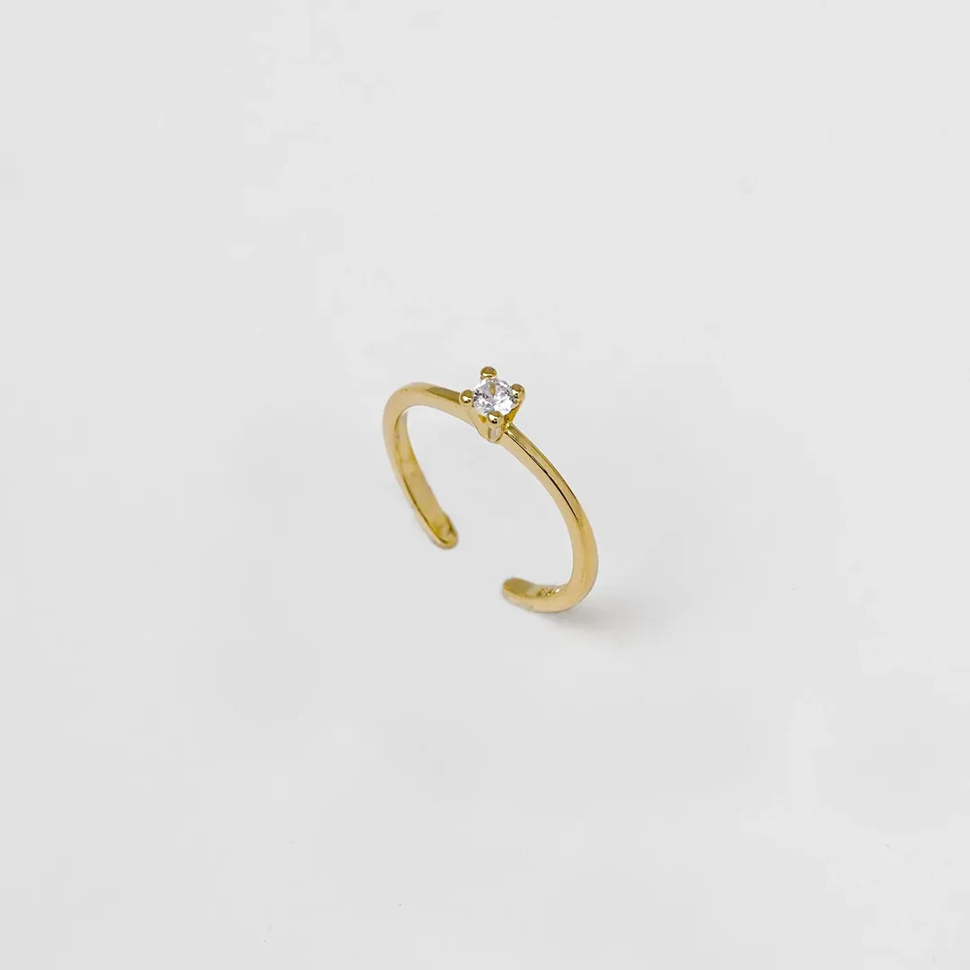 Anillo Promise Liso Cristal Ajustable