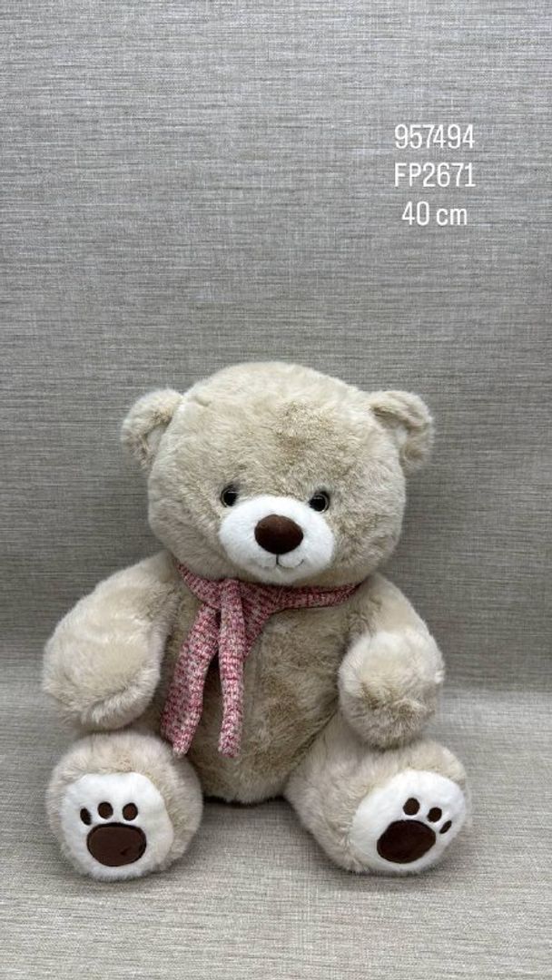 OSO SENTADO CON BUFANDA DE 40 CM 