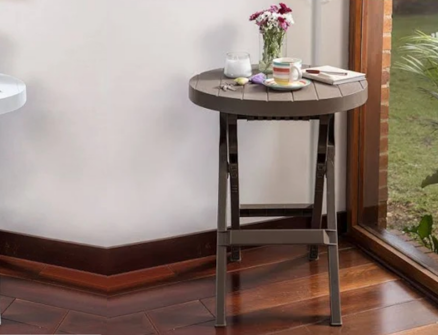 MESA PLEGABLE BARU REDONDA MOCCA-RIMAX