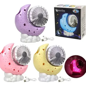 VENTILADOR CON LAMPARA MINI LUNA RECARGABLE - imagen 1