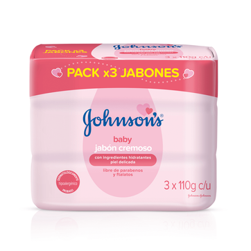 Imagen del producto JAB JOHNSON BABY ROSADO 110GR PAQ X 3 UND  