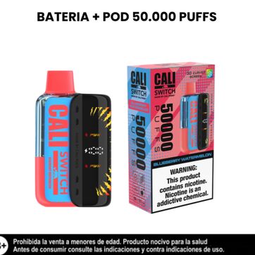 Imagen del producto Cali Kit Blueberry Watermelon Switch 50.000 Puffs Bateria + Pod
