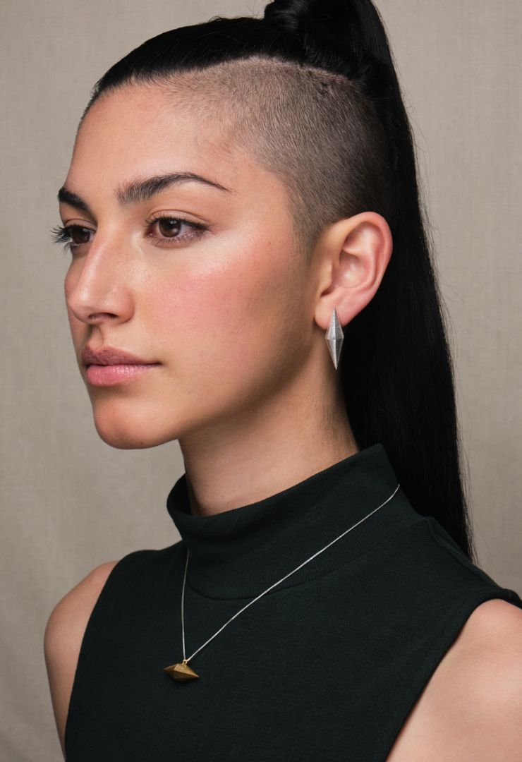 SILVER DOUBLE CONE EARRINGS