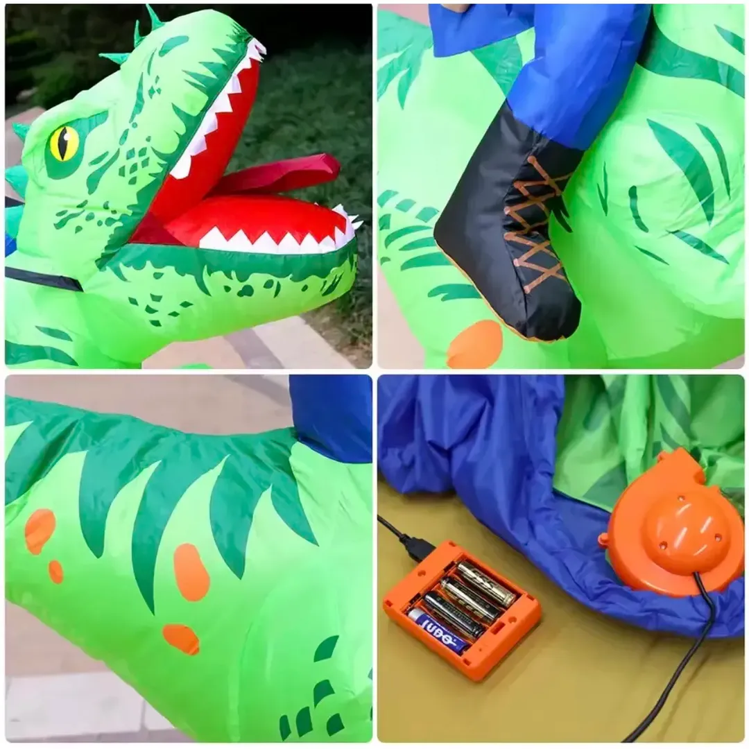 DISFRAZ INFLABLE DE DINOSAURIO REX TALLA L y M