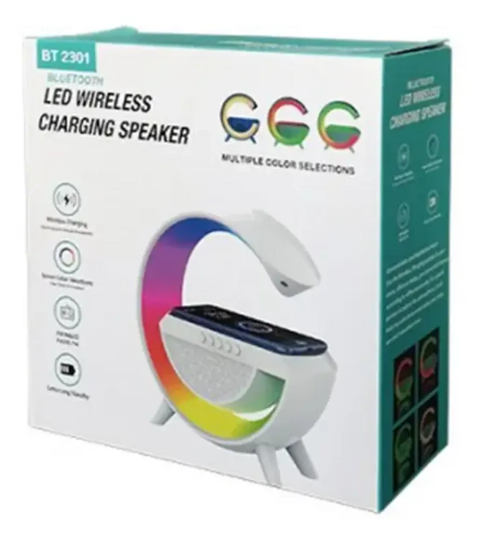 LAMPARA SOUND PARLANTE CARGADOR INDUCCION RGB BLUETOOTH SEISA