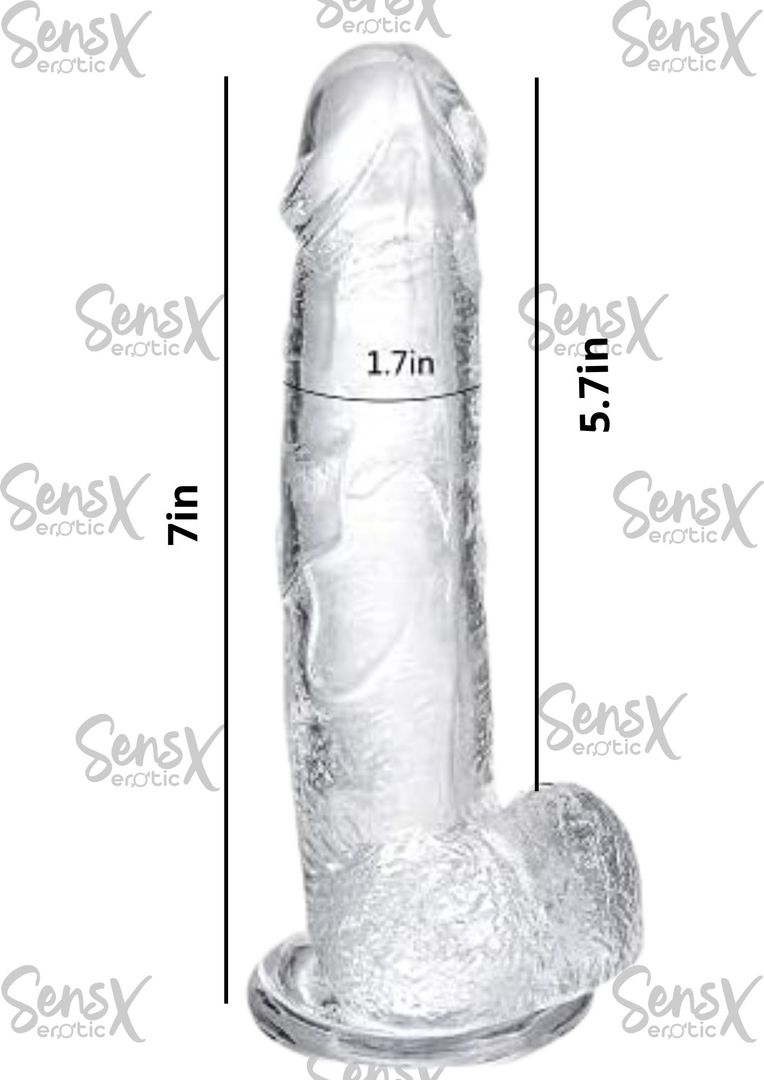 Consolador de silicona de conejo de empuje trasparente 