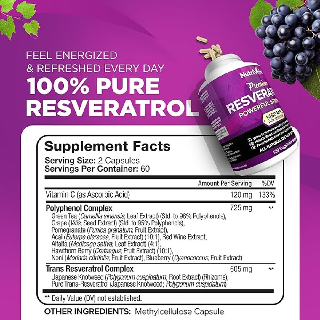Resveratrol 1450mg 120 Cáp