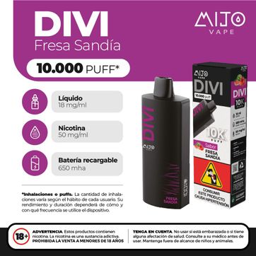 Imagen del producto Mijo Divi Fresa Sandia 10.000 puffs