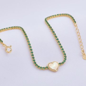 Imagen del producto Pulsera corazón esmeralda 