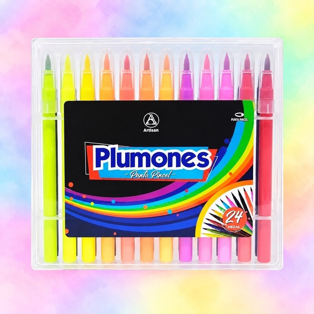 Plumones Punta Pincel x 24