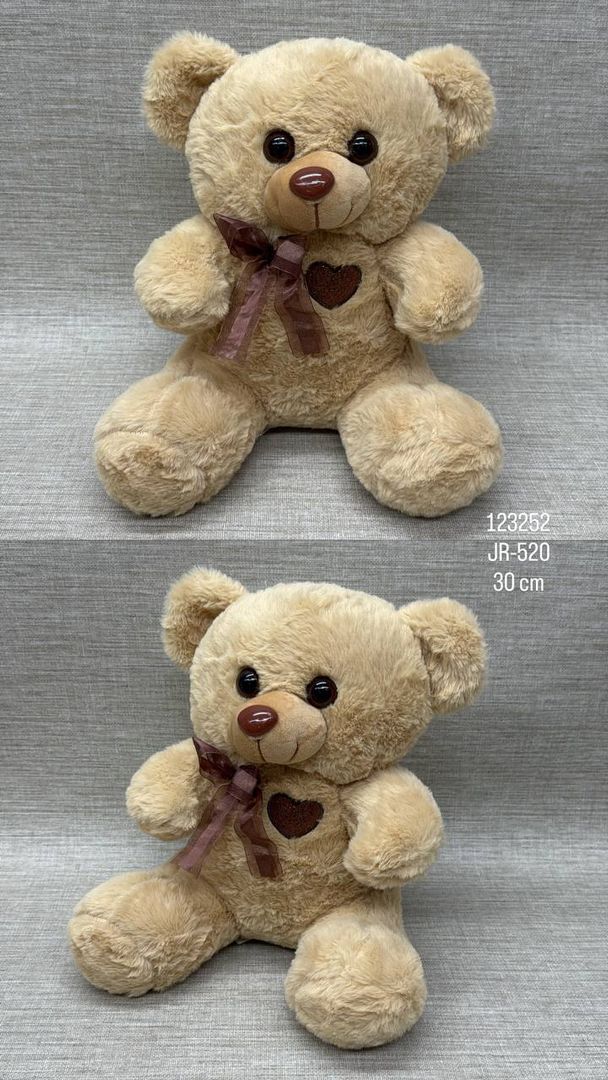 OSO CON BORDADO Y CINTA 30 CM
