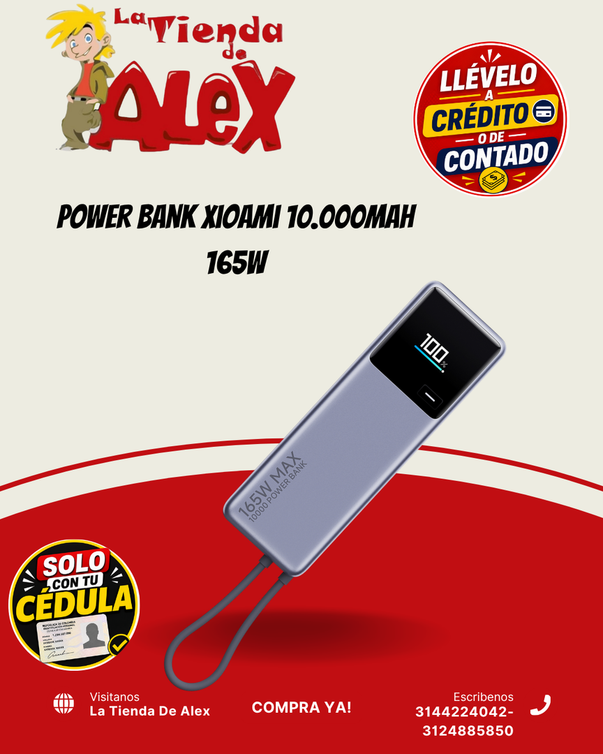 Power Bank Xioami 10.000Mah  165W