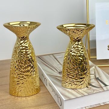 Imagen del producto Juego X2 Jarrones Dorados
