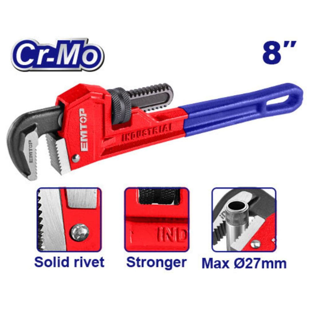 EMTOP LLAVE TUBO 8" Cr-Mo ENCAUCHETADA SUPER EMTOP