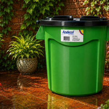 Imagen del producto ECOTANQUE 35 LTS VERDE  C/TAPA-A.COL