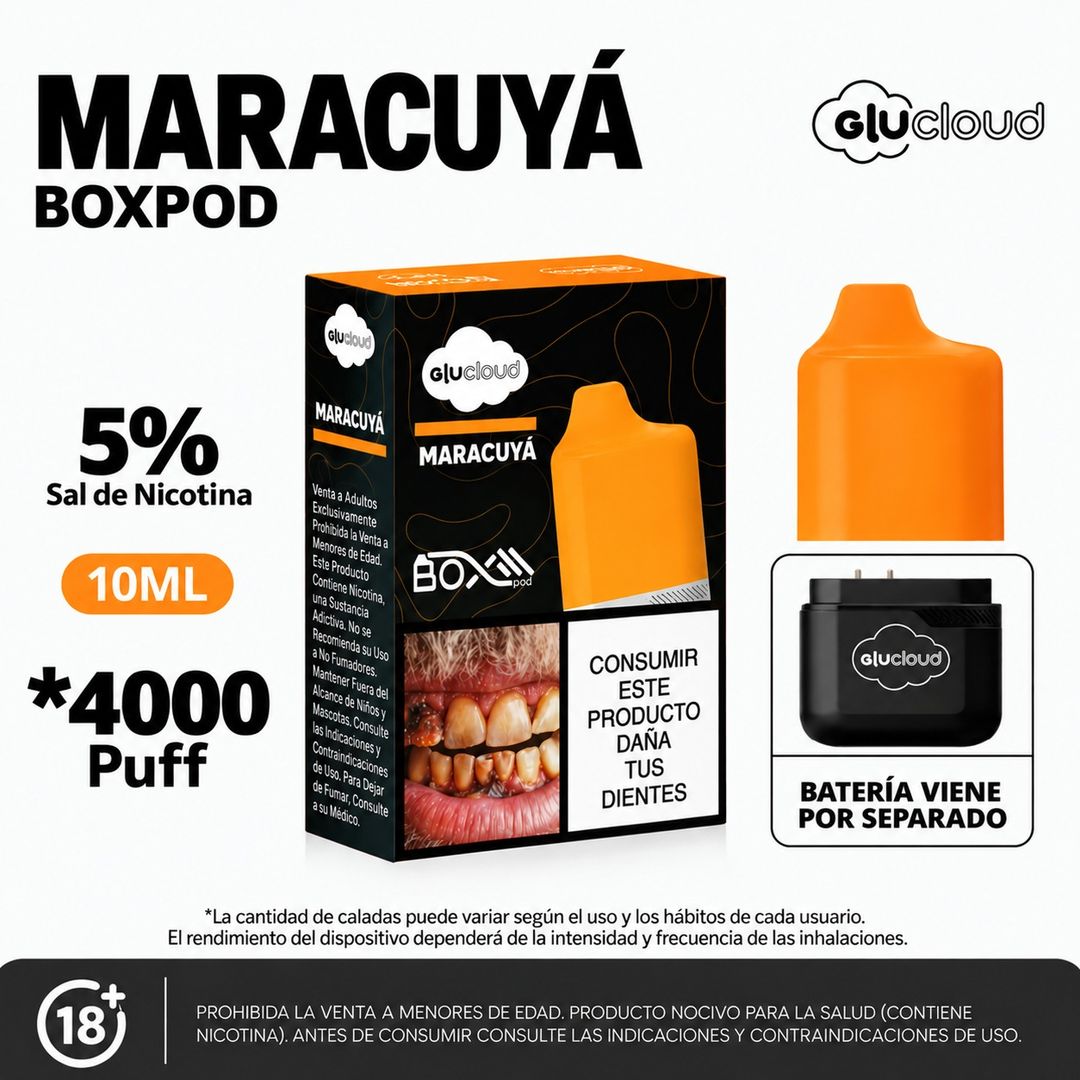 Glucloud Maracuya Boxpod 4000 Puffs
