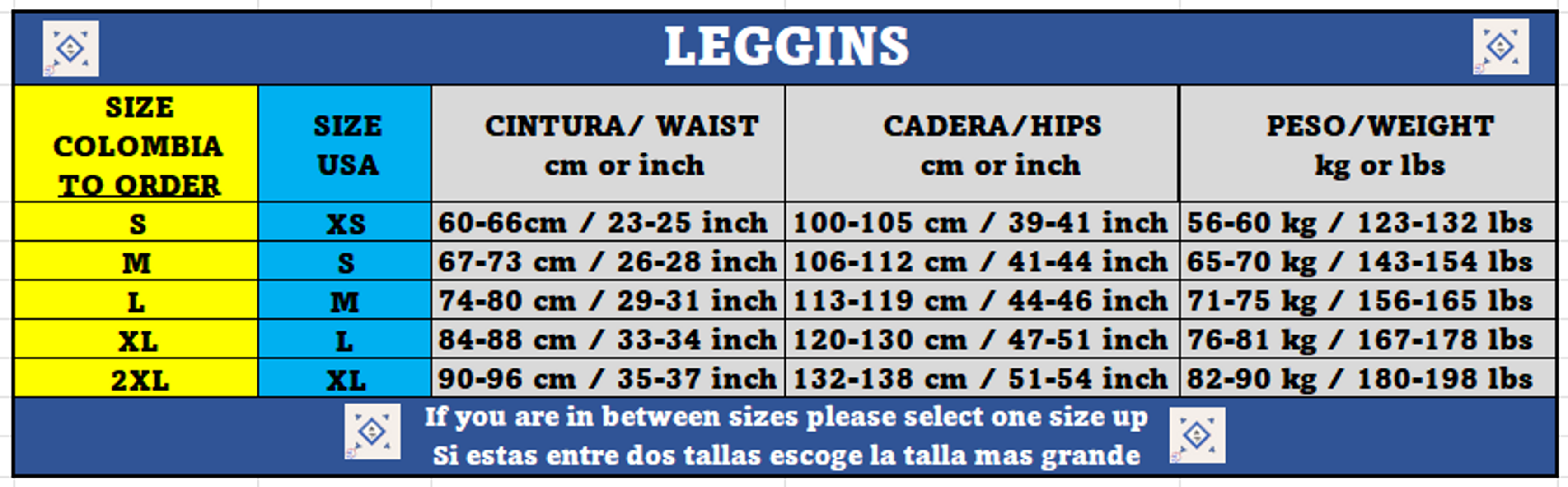 SIZES / MEDIDAS 
