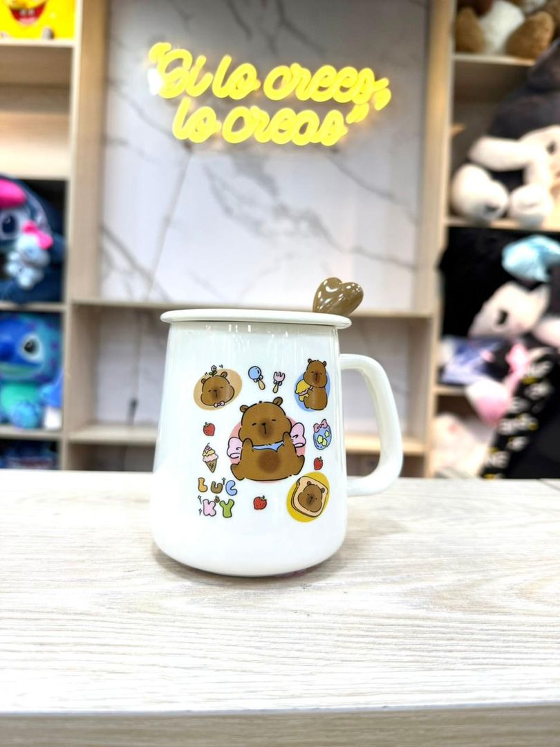 MUG CAPY TAPA CERÁMICA CUCHARA