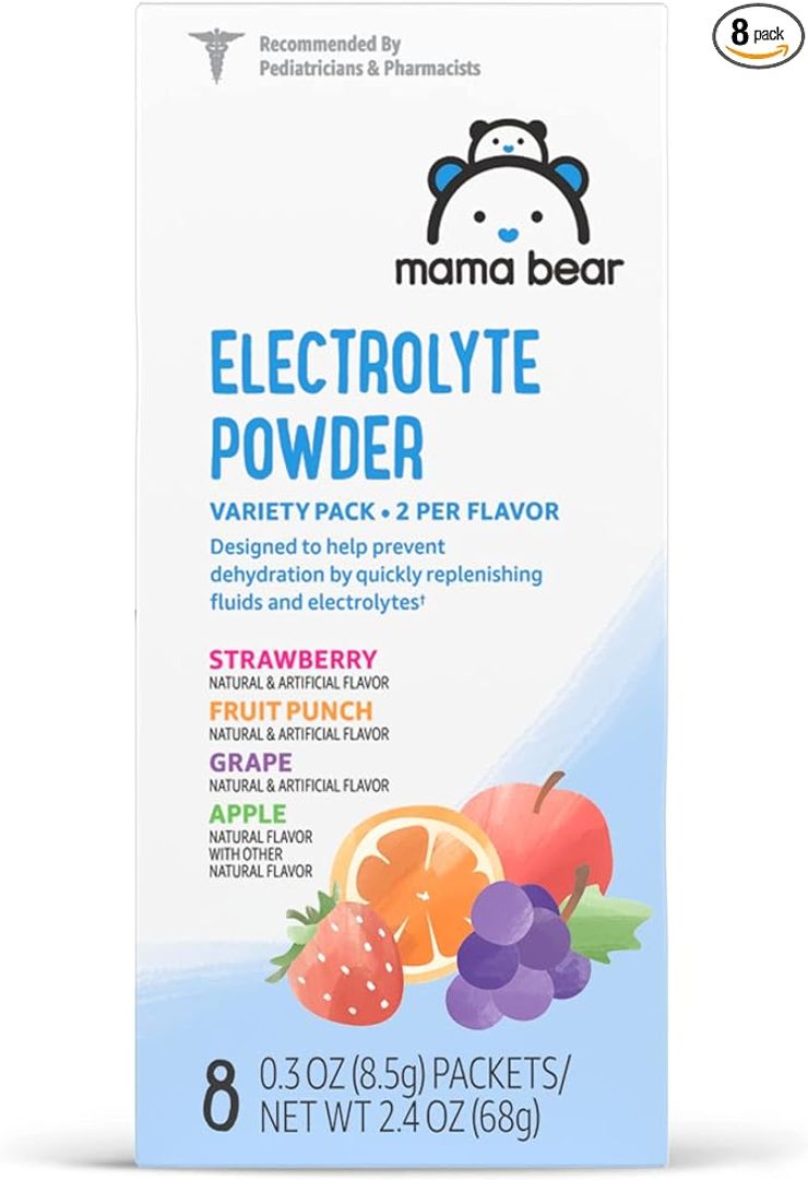 Electrolitos en polvo de 0.3 onzas, sabores surtidos, 8 unidades Mama Bear