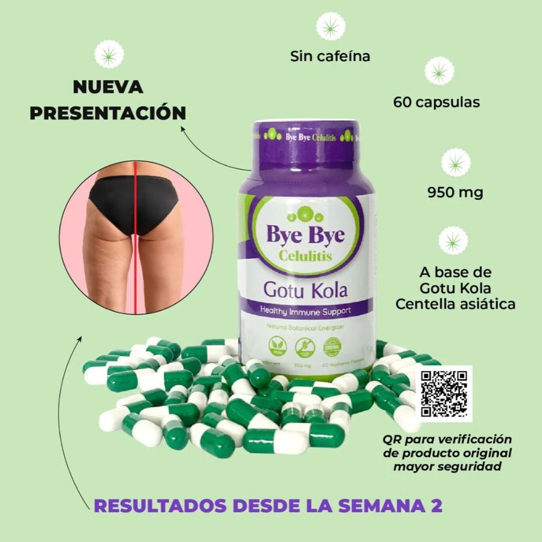 Capsulas Bye bye celulitis Gotu Kola 