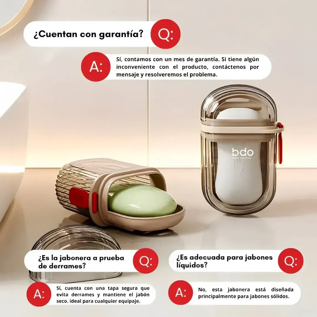 JABONERA DE VIAJE PORTATIL ESTUCHE RESISTENTE