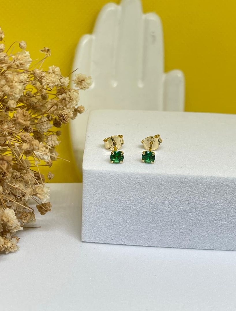 Topos Cristal redondos verdes 4mm