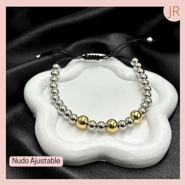 Imagen del producto Pulsera Balines Rodio Dorado/Plateado 