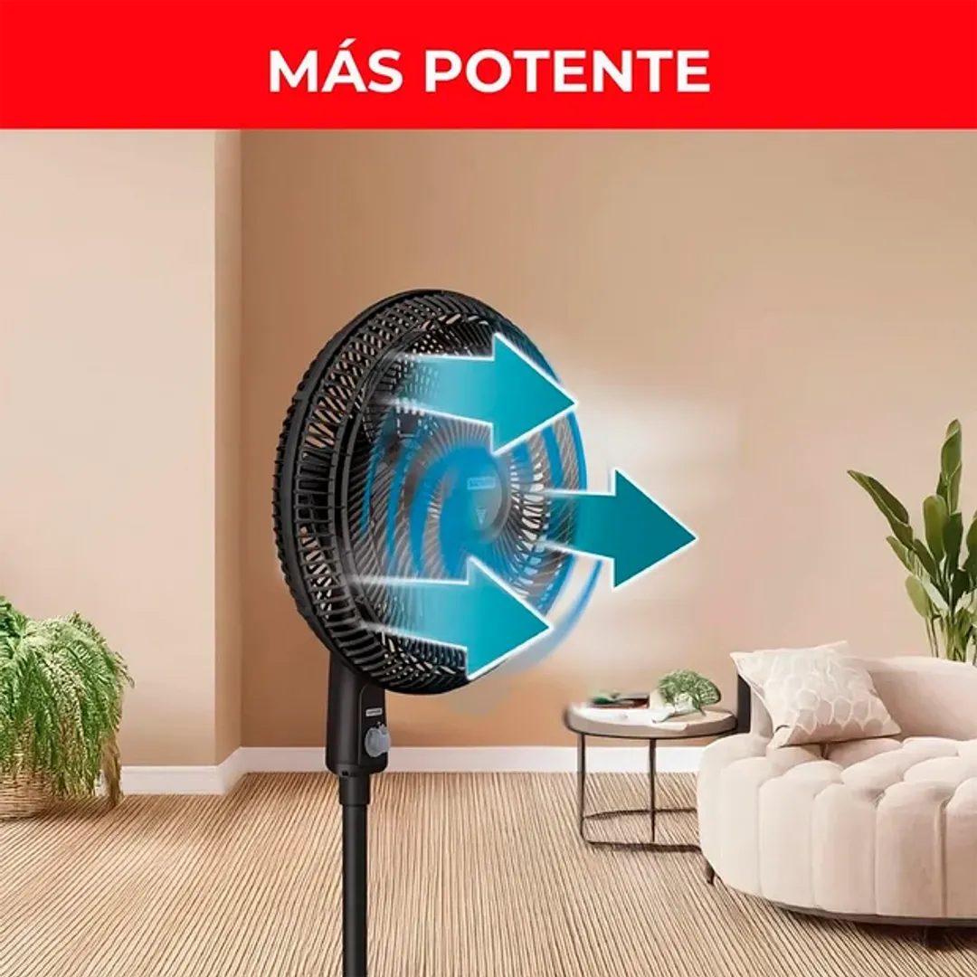 VENTILADOR SAMURAI DE PIE AIR TURBO NEGRO