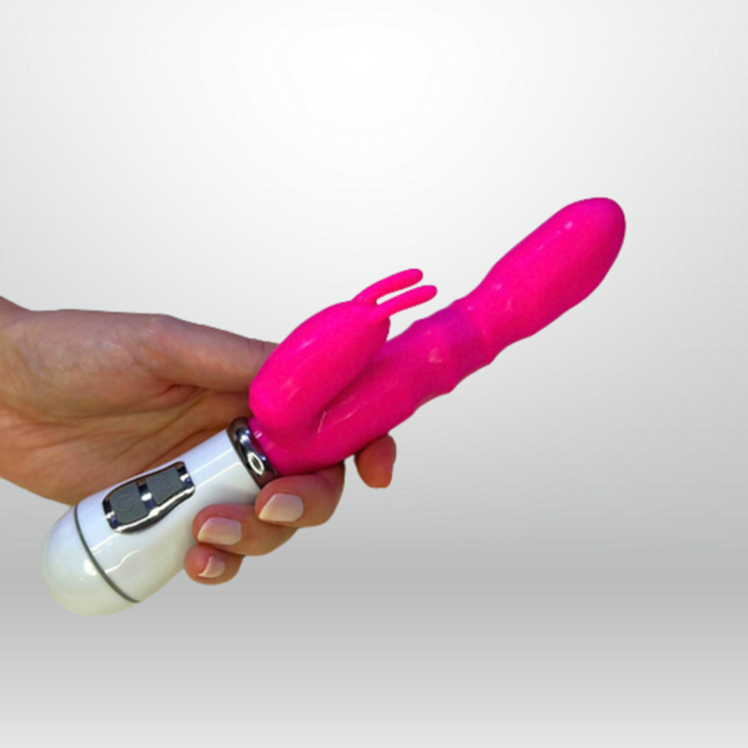 VIBRADOR CON ESTIMULADOR DE CLÍTORIS G POINT BATERIAS