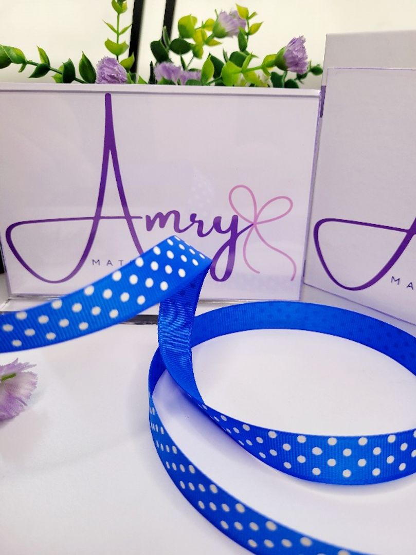 Estam. 1.5cm Faya Estampada Azul Rey