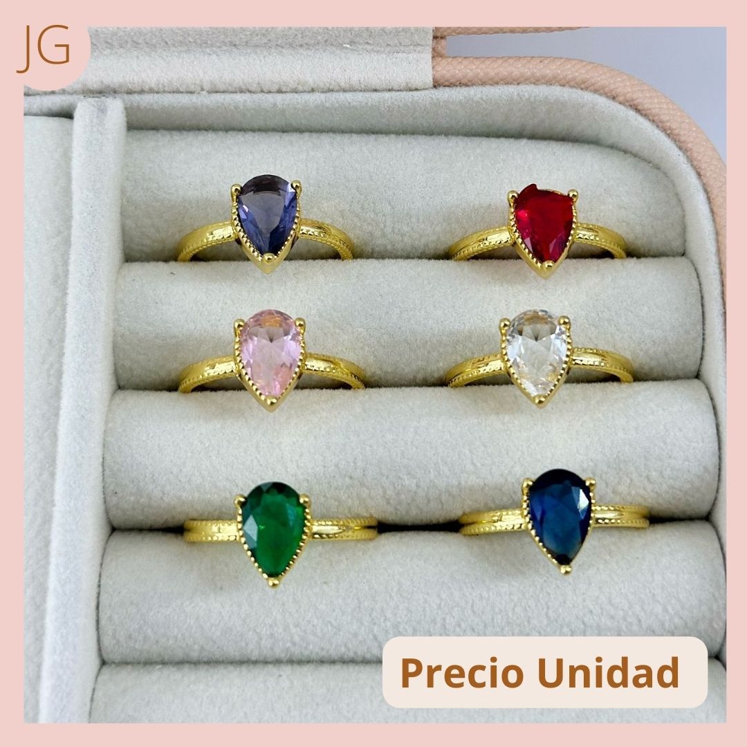 Anillos Circón central Color