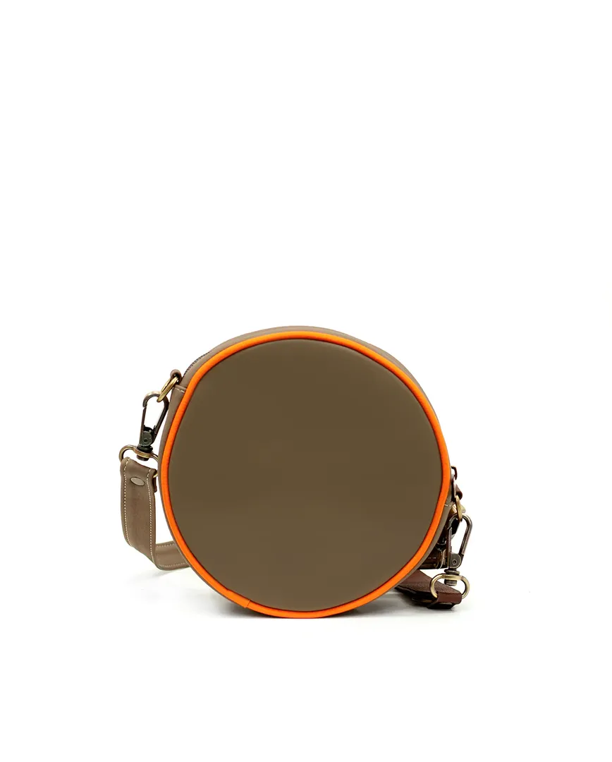 BANDOLERA DISCO BEIGE X MARRÓN