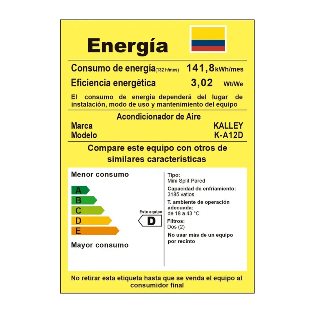 SPLIT KALLEY 12.000 BTU INVERTER A 110V