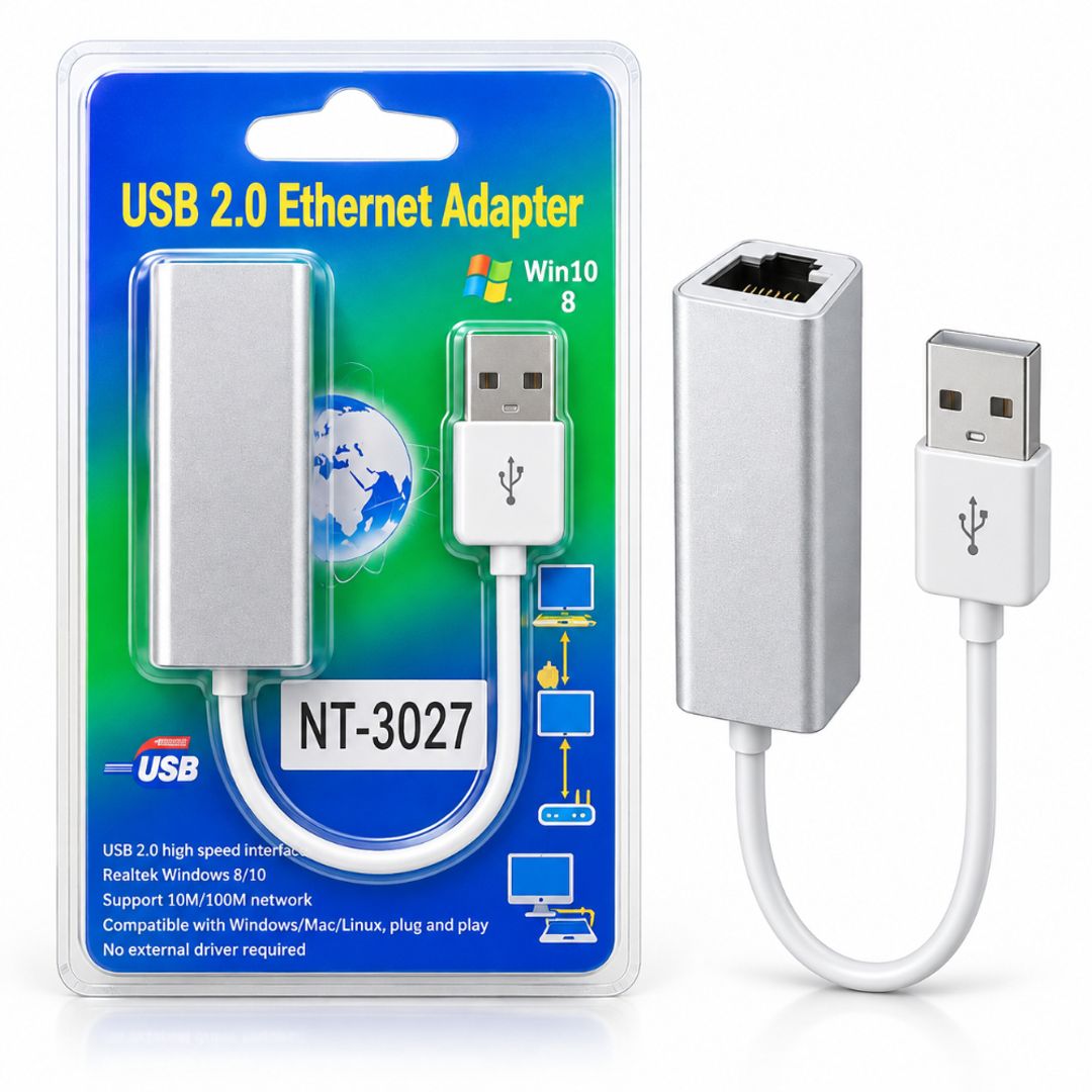 Adaptador USB a Ethernet RJ45 NT-3027 – Conexión por cable de red