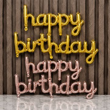 Imagen del producto LETRERO HAPPY BIRTHDAY CURSIVO