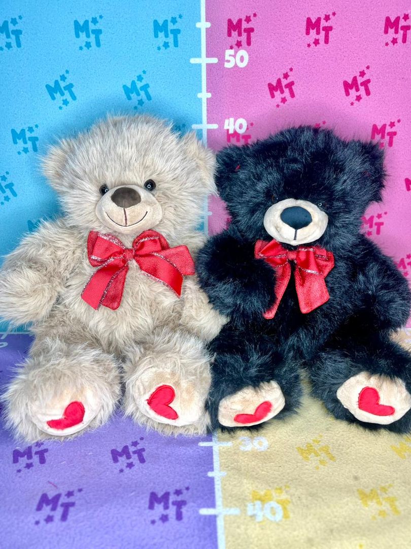 Oso negro/café Moño Rojo 40cm