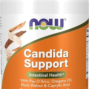 Candida Support con Pau DArco, aceite de orégano, nogal negro y ácido caprílico, 180 cap NOW - imagen 1