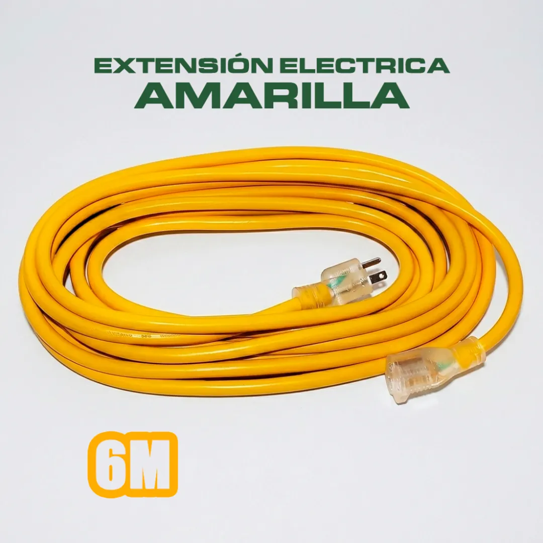 EXTENSION ELECTRICA AMARILLA 3 X 14 AWG 6 MTS