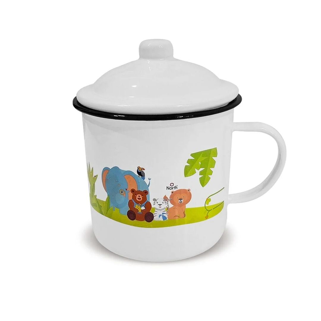 JARRO INFANTIL EN PELTRE ESMALTADO CON TAPA