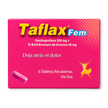Imagen del producto TAFLAX FEM (DEXIBUPROFENO HIOSCINA) SOB X 6 TAB