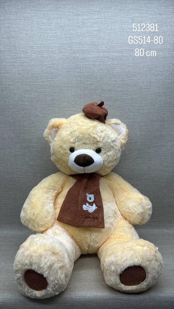 OSO CON GORRO Y BUFANDA 80 CM