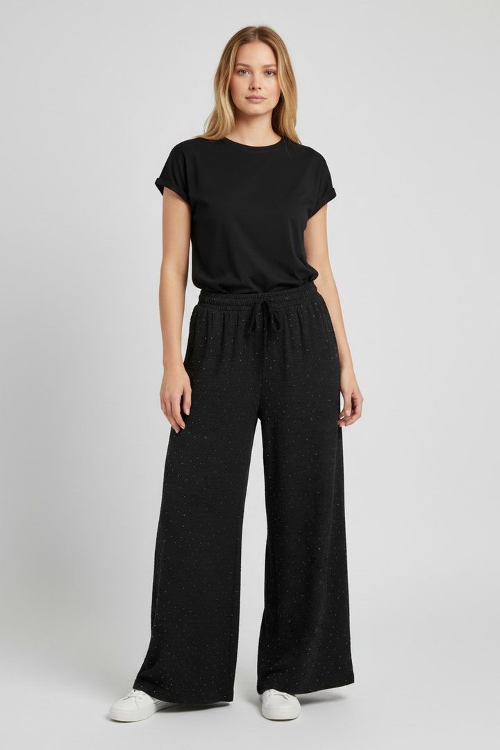 Pantalón con brillos tipo palazzo