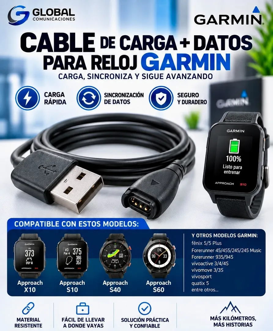 Cable carga y datos Reloj GARMIN Smartwatch