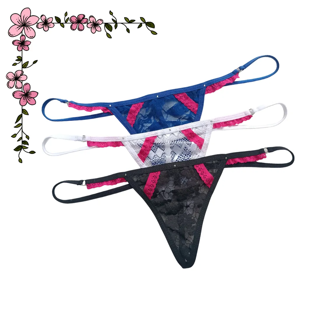 Tanga hilo encaje combinado 